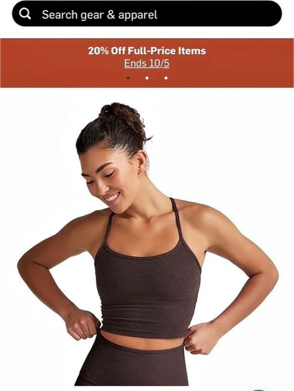 Beyond Yoga spacedye slim racerback cropped tank top black M